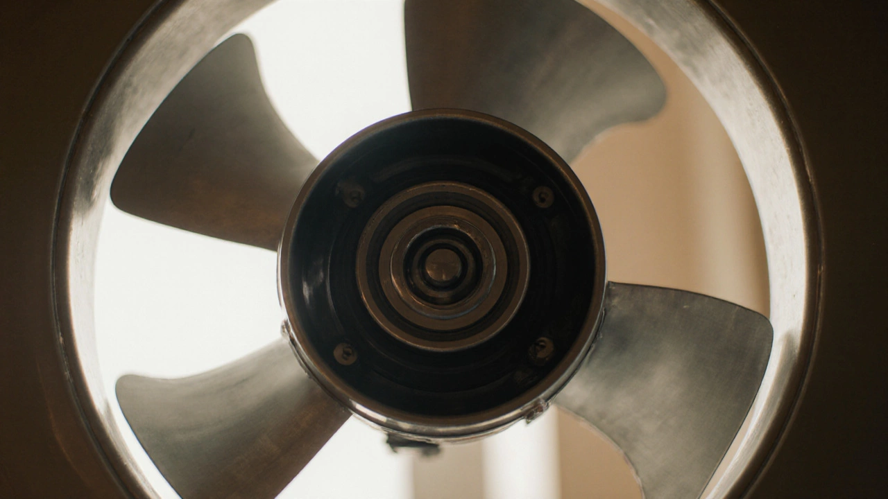 Shiny clean motor reinstalled, fan blades ready to spin.
