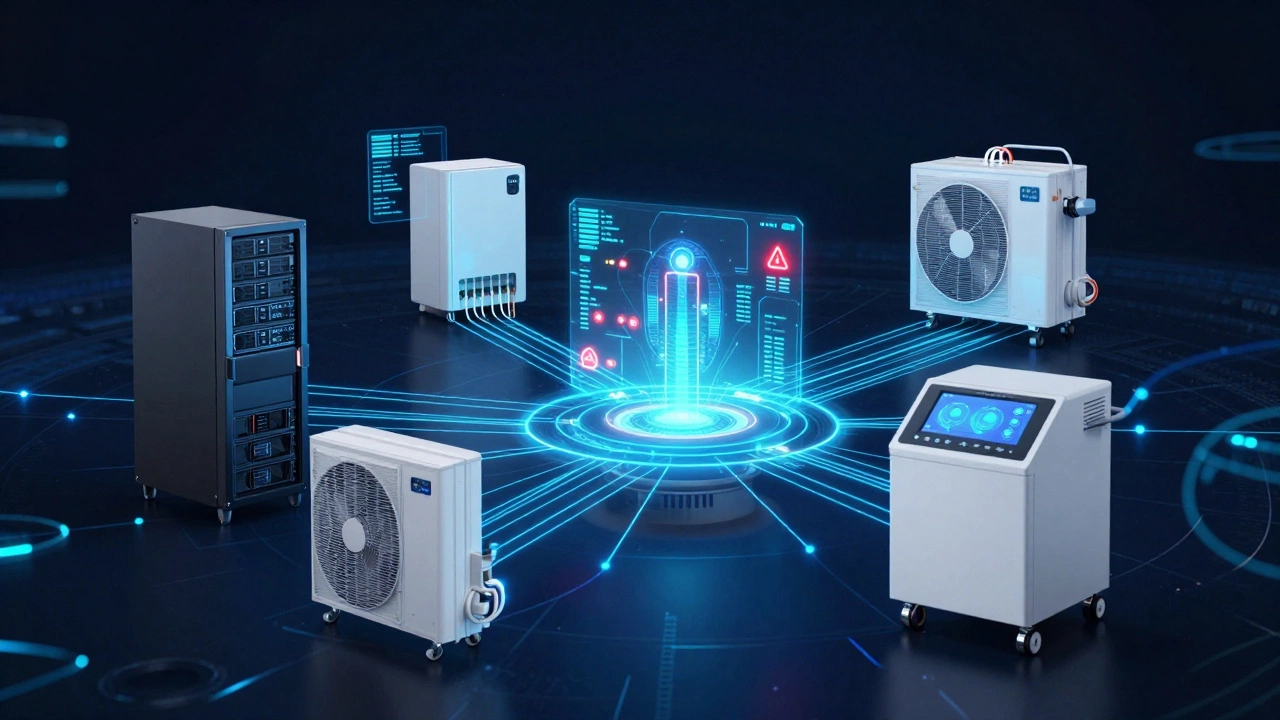 Connected smart appliances with data lines and alerts