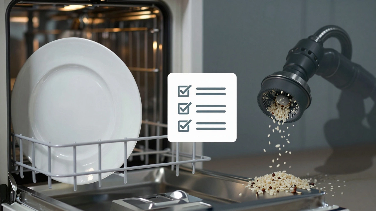 Clean dishes vs clogged spray arm comparison