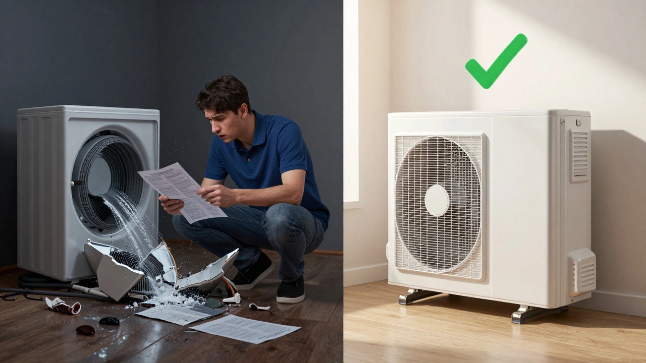 Split view contrasting costly emergency repairs with efficient preventive service