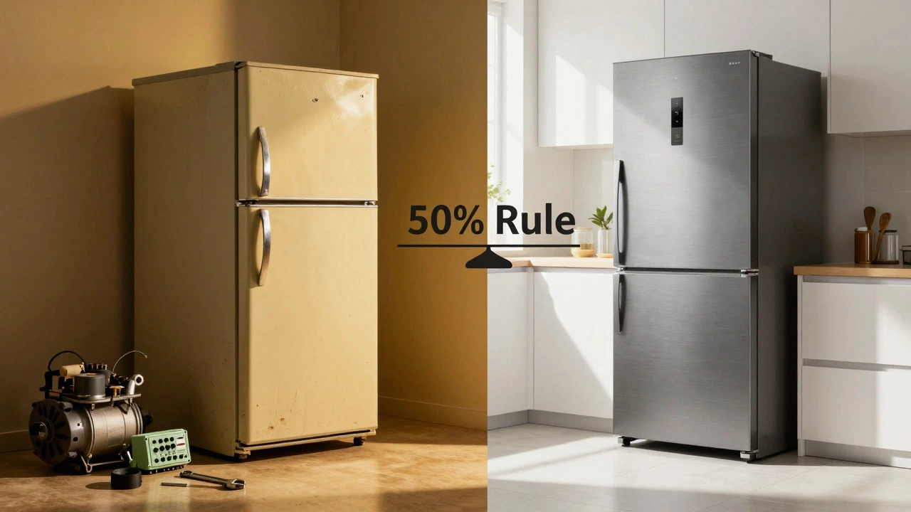 Old fridge with parts versus new efficient model comparison